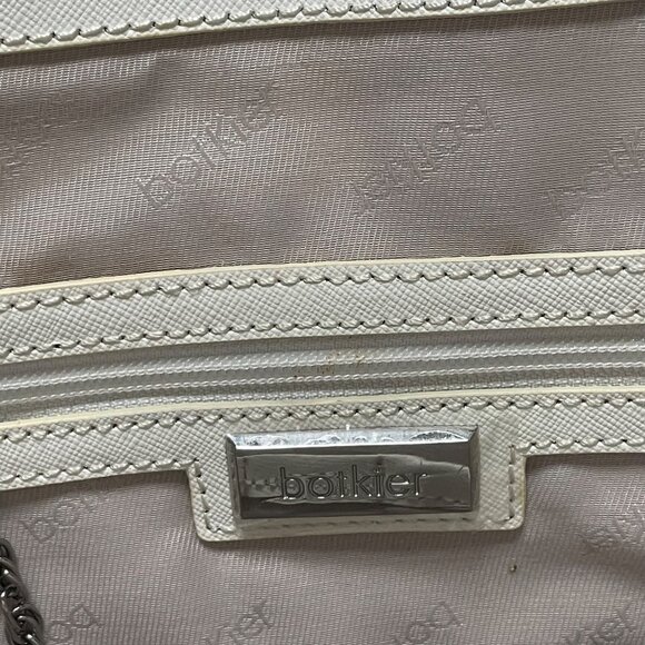 Botkier White & Blue Leather Tote Bag With Zipper Accents - Picture 4 of 8